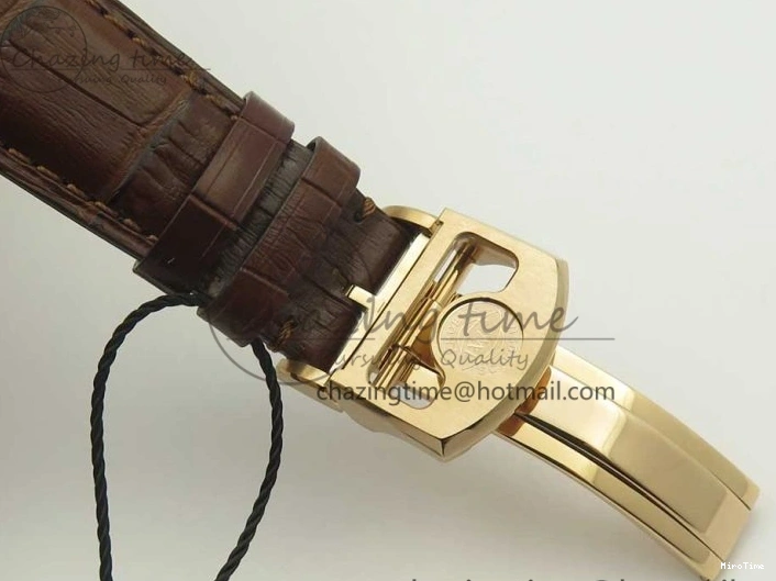 MIROTIME 1222 Portuguese Tourbillon IW504602 RG ZF Best Edition White Dial on Brown Leather Strap Stretchable 7178